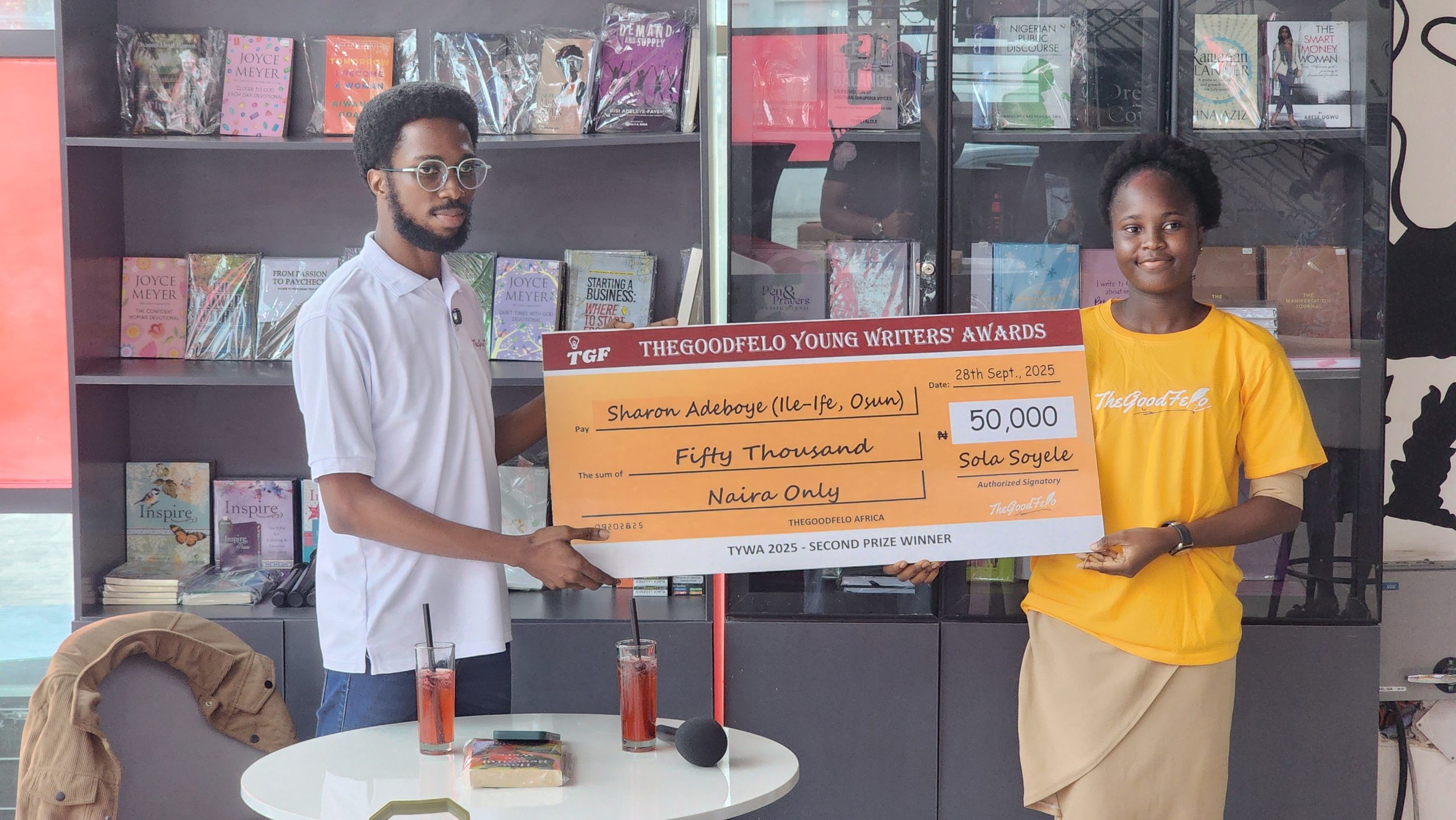 TYWA 2025 Award Presentation to Adeboye Sharon_2nd Place Winner